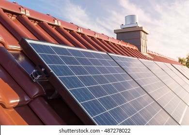 Solar Panel At A Roof