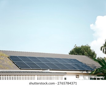 Solar panel system installed on the roof of a single-family house representing renewable energy adoption, electricity cost reduction, and household energy resilience during global energy uncertainty.