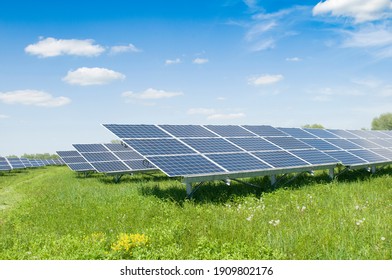 Solar panels and blue sky. Solar panels system power generators from sun. Clean technology for better future - Shutterstock ID 1909802176