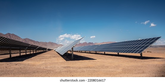 Solar Panels Field In Desert Of Nevada