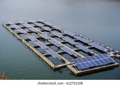 Solar panels Floating on the water
