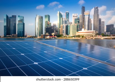 Solar Panels In The Modern City.

