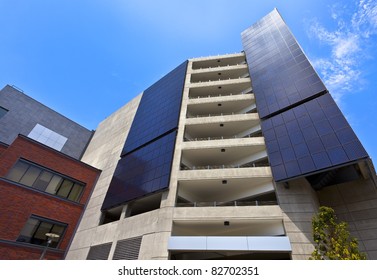 Solar Panels On Energy Efficient, Conserving And Energy Saving Building San Diego, California