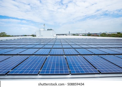 Solar Panels On Factory Roof