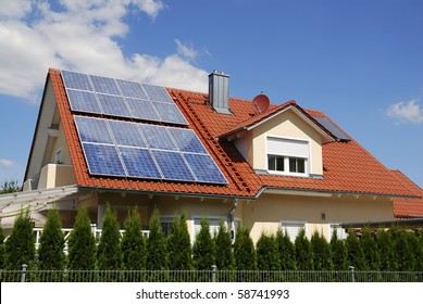 Solar Panels On A House Roof