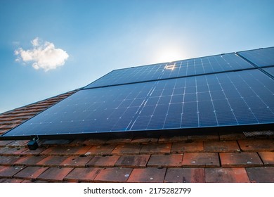 Solar panels on the roof. - Shutterstock ID 2175282799