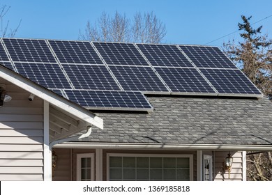 Solar Panels on the Roof of a Home - Shutterstock ID 1369185818