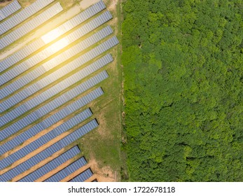 Solar Panels Selective Focus, Solar Plants Are Devices That Convert Sunlight Into Electricity.Solar Panel Can Be Used To Generate Electricity Through Photovoltaic Effect.