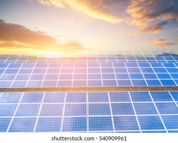 Solar Panels  Sunset