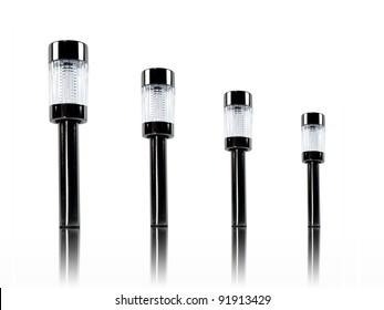 Solar Path Lights Isolated Against A White Background