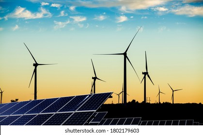 Solar Photovoltaic Panels Wind Turbines Energy Stock Photo (Edit Now ...