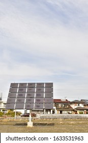 Solar power generation by solar panels.