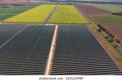 Solar Power  Grid Near The New South Wales Town Of Hillston.