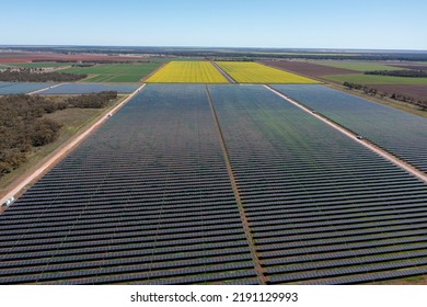 Solar Power  Grid Near The New South Wales Town Of Hillston.