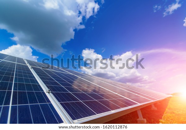 Solar power panel. Green energy.\
Electricity. Power energy pannels. Solar batteries\
production.