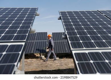 Solar power plant in the Almaty region of Kazakhstan. 09.24.2019. - Shutterstock ID 2198847529