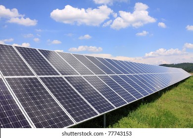 Solar Power Station in the green spring Nature - Shutterstock ID 77743153
