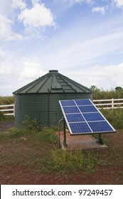 Solar Power Water Tank On Farm