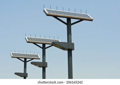 Solar Powered Street Lamps Stock Photo (Edit Now) 206165242