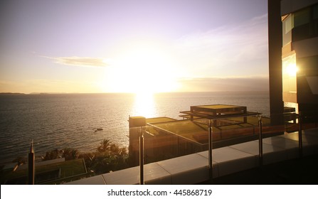 Solar Seaside Fall From Hotel Balcony .