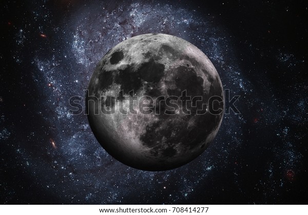 Solar System -
Earths Moon. The Moon is Earth's only natural satellite. It is one
of the largest natural satellites in the Solar System. Elements of
this image furnished by
NASA.