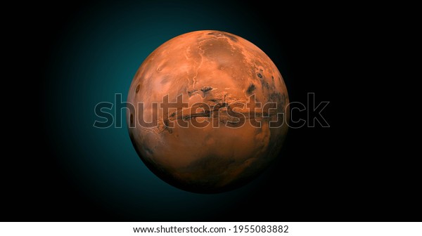 Solar System -\
Mars. Planet near Sun. Mars is a terrestrial planet with a thin\
atmosphere, having craters, volcanoes, valleys, deserts. Elements\
of this image furnished by\
NASA