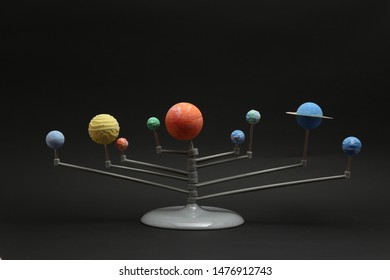 Solar System Model In Black Background