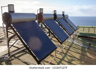 Solar Water Heater On The Roof