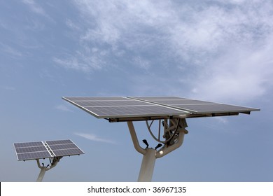 Solar-tracker power generating system. - Shutterstock ID 36967135