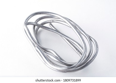 Solder Wire Made Of Tin And Lead Isolated On White Background.