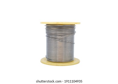 Soldering iron wire on white background