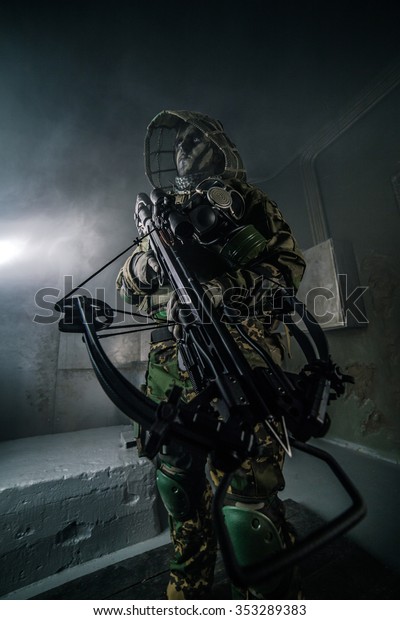 Soldier Crossbow Fantasy Post Apocalypse Stock Photo Edit Now