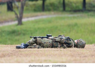 
Soldier lying on the ground