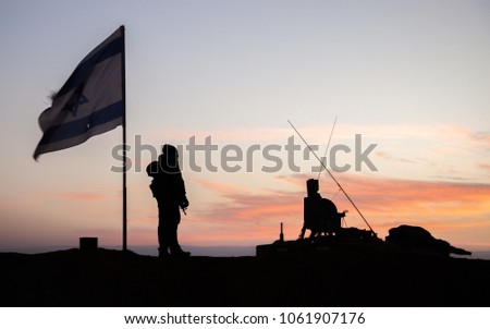 Soldier at sunset