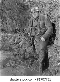 Soldier In A Trench In World War I