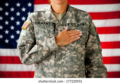Soldier: Woman Pledging Allegiance