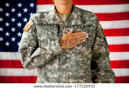 Soldier: Woman Pledging Allegiance