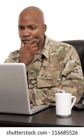 Soldier Working On A Laptop