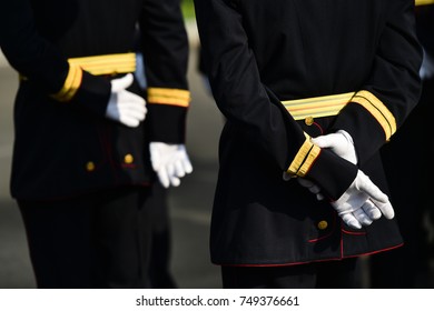 Soldiers From A National Guard Of Honor During A Military Ceremony