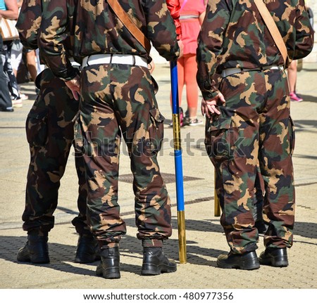 Similar – military army camouflage suit war fight boots