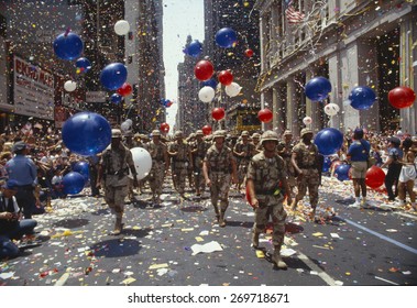 Soldiers In Tickertape Parade, New York