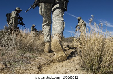 Soldiers Walking In Desert, Low Section