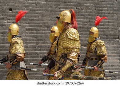 Soldiers Wearing Golden Armor Patrol Ming Stock Photo 1970396264 ...