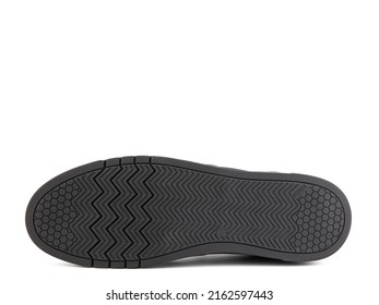 Sole For Shoes, Bottom View. Shoe Sole Close-up Isolated On White Background. Place For Text. Element Of Boots. Concept Of Production Of Shoe Accessories.