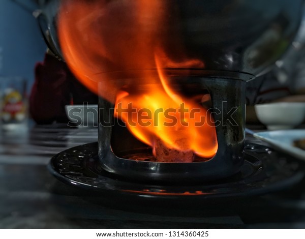 Solid Alcohol Fuel Firelight Warming Black Stock Photo Edit Now