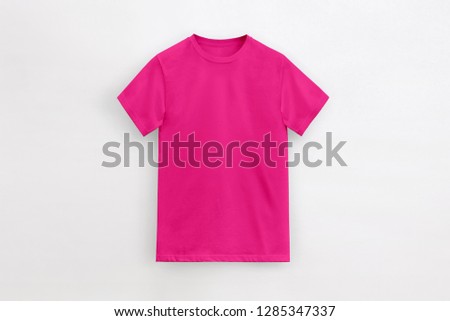 Solid Basic T-Shirt fuchsia pink Man unbranded