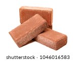 Solid clay bricks used for construction,Old red brick isolated on white background. Object isolated.
