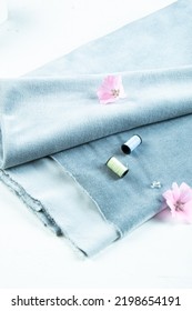Solid color plush fabric of delicate color on a light background
