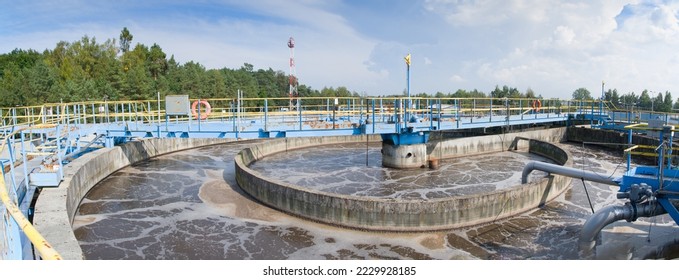 The Solid Contact Clarifier Tank type Sludge Recirculation process in Water Treatment plant. Rewal. Poland