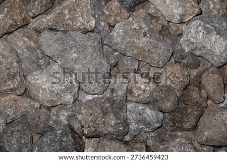 Solid Grey Foundation Stone Texture Background with Rough Angular Rock Surface and Raw Mineral Details for Industrial Construction and Architecture